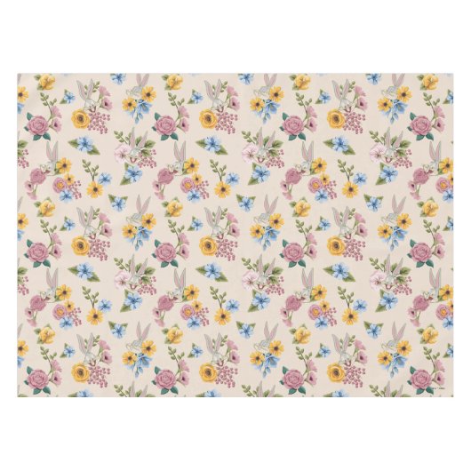 BUGS BUNNY™ Floral Embroidery Pattern テーブルクロス (正面(横))
