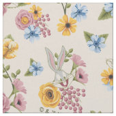BUGS BUNNY™ Floral Embroidery Pattern ファブリック (クローズアップ)