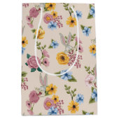 BUGS BUNNY™ Floral Embroidery Pattern ミディアムペーパーバッグ (正面)