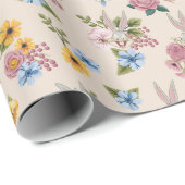 BUGS BUNNY™ Floral Embroidery Pattern ラッピングペーパー (ロールコーナー)