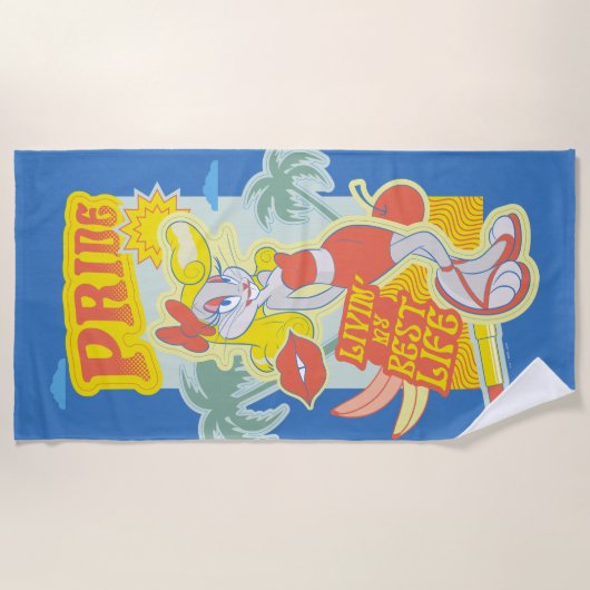 BUGS BUNNY™ Pride - Livin' My Best Life ビーチタオル (正面)