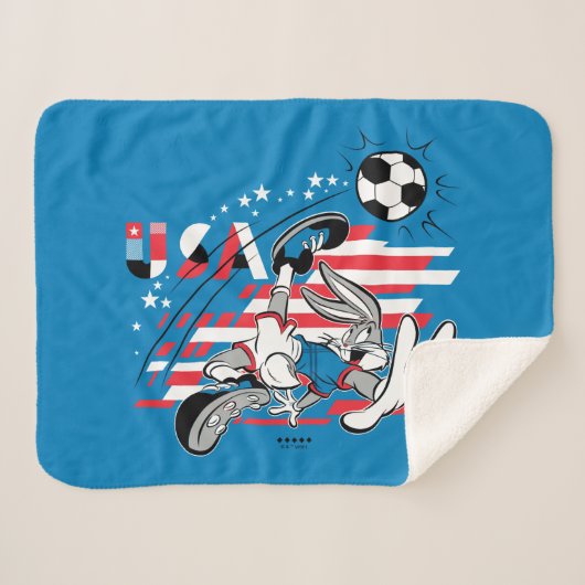 BUGS BUNNY™ Team USA Soccer Graphic シェルパブランケット (正面(横))