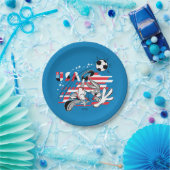 BUGS BUNNY™ Team USA Soccer Graphic ペーパープレート (パーティー)