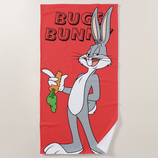 BUGS BUNNY™ With Carrot ビーチタオル (正面)