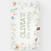 Bugs Girl Birthday Backdrop Insect Party Banner 横断幕 (縦)