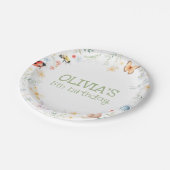 Bugs Girl Birthday Insect Party ペーパープレート (アングル)