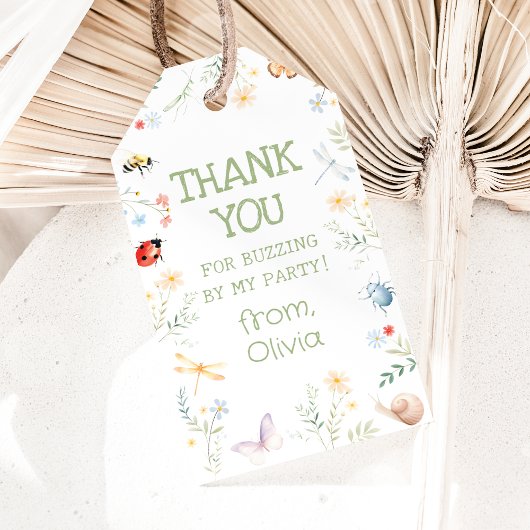 Bugs Girl Birthday Insect Party Thank You ギフトタグ