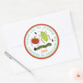 Bugs Insects Ladybugs Ants Birthday Favor Stickers ラウンドシール (封筒)