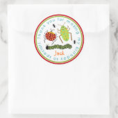 Bugs Insects Ladybugs Ants Birthday Favor Stickers ラウンドシール (バッグ)