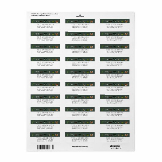 Bugs & Insects Return Address ラベル (フルシート)