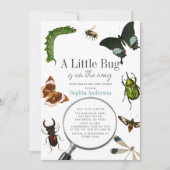 Bugs & Insects Vintage Boy Baby Shower 招待状 (正面)