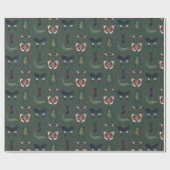 Bugs & Insects Vintage Boy Birthday Green ラッピングペーパー (フラット)