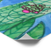 Bugs On 葉 Water  Color Poster ポスター (角)