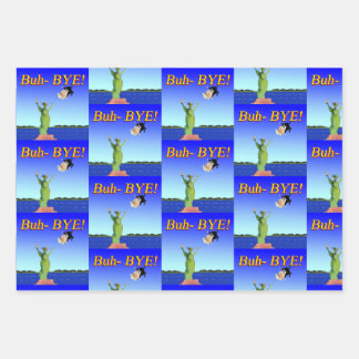 "Buh-BYE"トランプ政治漫画2021新年 ラッピングペーパーシート