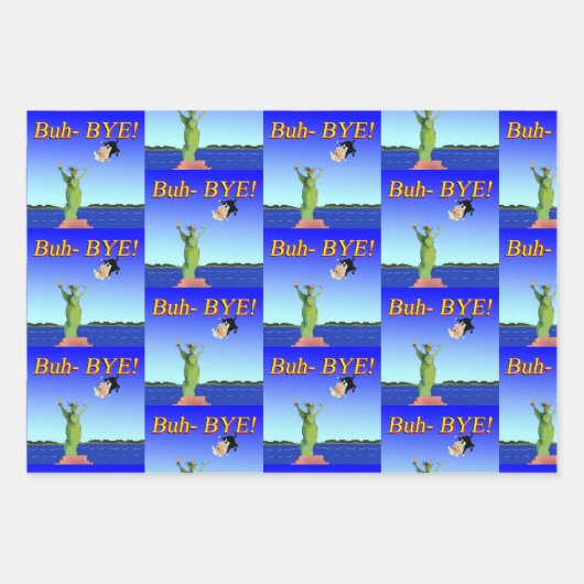 "Buh-BYE"トランプ政治漫画2021新年 ラッピングペーパーシート (正面3)