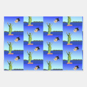 "Buh-BYE"トランプ政治漫画2021新年 ラッピングペーパーシート (正面)