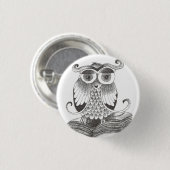 buho -フクロウ 缶バッジ (正面&裏面)