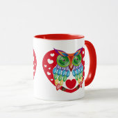 Búho colorido, amor マグカップ (正面右)