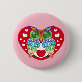 Búho colorido, amor 缶バッジ