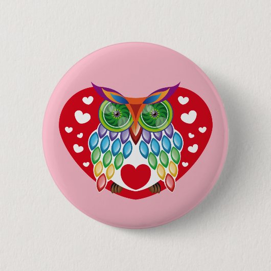 Búho colorido, amor 缶バッジ (正面)