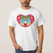 Búho colorido, amor tシャツ (正面)