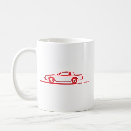 Buickのグランドナショナルの赤車 コーヒーマグカップ (左)