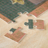 builの外のトラの皮で着席する老化させた禁欲主義者 ジグソーパズル (側面)