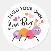 Build a Love Bug Playdough Valentine Label ラウンドシール (正面)
