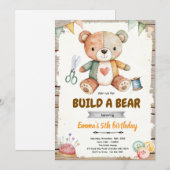 Build-A-Stuffy Birthday party Invitation 招待状 (正面/裏面)