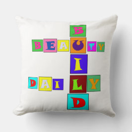 BUILD BEAUTY DAILY Throw Pillow クッション