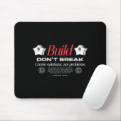 Build Dont Break - Urban Typography Streetwear  マウスパッド (マウス)