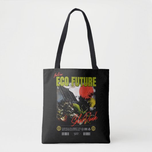 Build Ourエコ未来 – Solarpunk Tote Bag トートバッグ (正面)