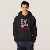 Build Tune Race Break Fix Repeat Car整備士 パーカ (正面フル)