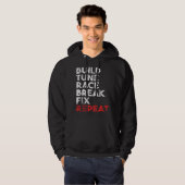 Build Tune Race Break Fix Repeat Gift Men car t s パーカ (正面フル)