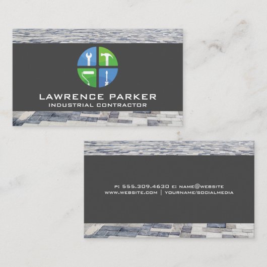 Builderホーム修復アイコン | 建築作業者 名刺 (正面/裏面)