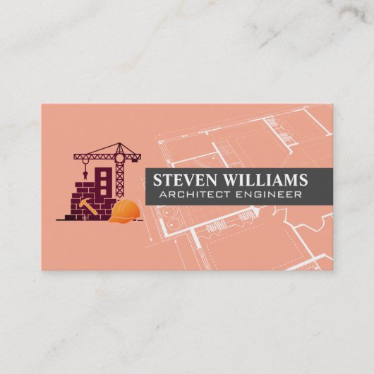 Builder ロゴ | 設計図 | 建設 名刺 (正面)