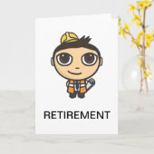 Builder Cartoon Character Retier Card カード (黄色い花)