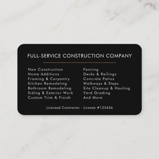 Builder Construction  名刺 (裏面)