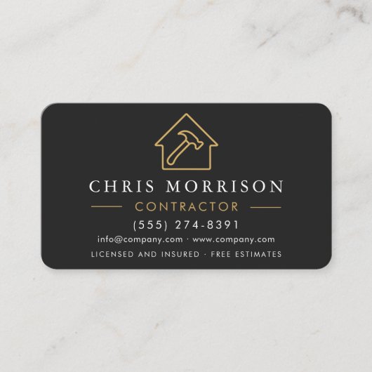 Builder Construction Black Gold 名刺 (正面)