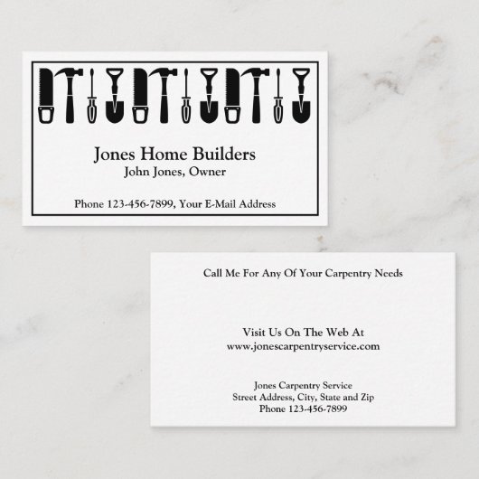 Builder Contractor Construction Business Card 名刺 (正面/裏面)
