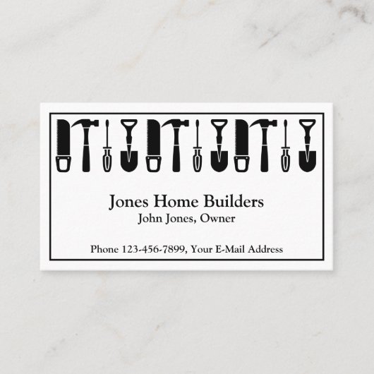 Builder Contractor Construction Business Card 名刺 (正面)