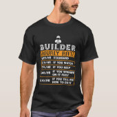 Builder Hourly Rate  Construction Worker Job Match Tシャツ (正面)