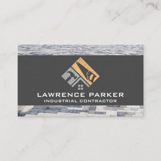 Builder Repair Icons | Construction Worker Logo 名刺 (正面)