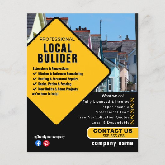 Builder Services Flyer Template | Construction & チラシ (正面)