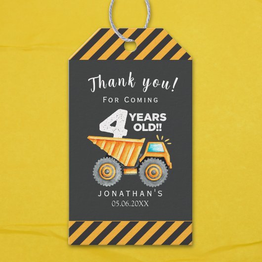 Builder-Themed Party for 4-Year-Old Boy ギフトタグ