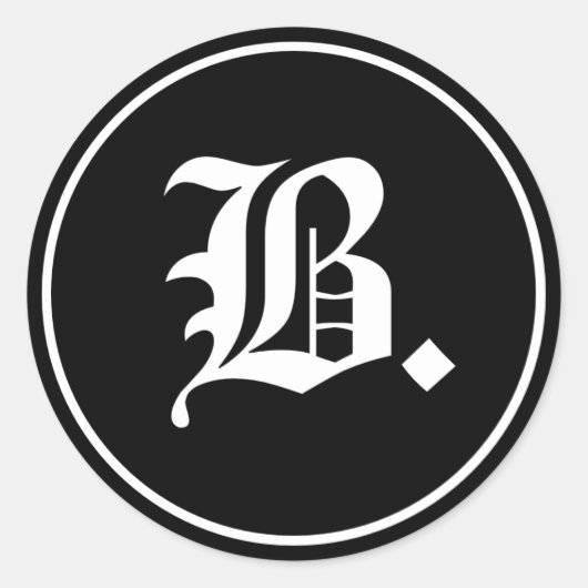 Builders 国際的 Old English B. Stickers ラウンドシール (正面)