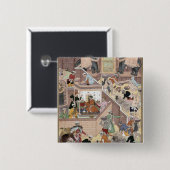 buildinを点検する皇帝Akbar (r.1556-1605) 缶バッジ (正面&裏面)