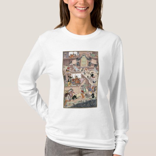 buildinを点検する皇帝Akbar (r.1556-1605) Tシャツ (正面)
