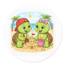 Building a sandcastle by the sea