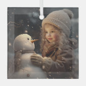 Building a Snowman ガラスオーナメント (正面)